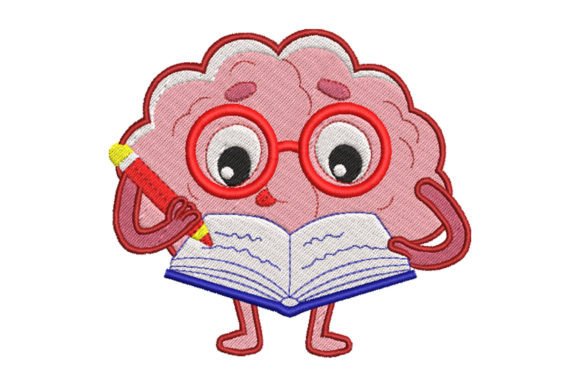 An Expert Review of the Human Brain Read Book Embroidery Design