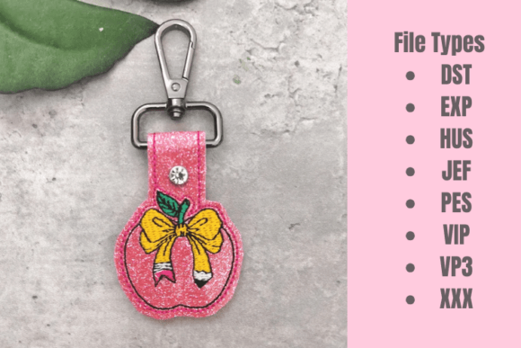 Apple Bow ITH Snap Tab Key Fob: A Cozy Seasonal Essential