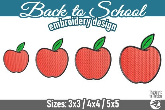 Back to School Color Apple: A Whimsical Embroidery Design