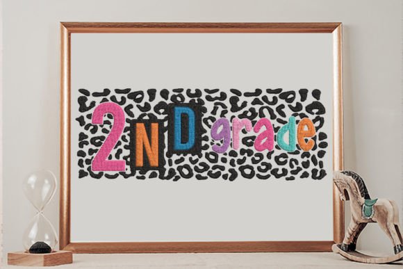 Charming 2nd Grade Leopard Embroidery Design