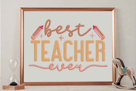 Charming Best Teacher Ever Pencils Design