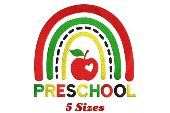 Charming Preschool Rainbow Embroidery Design