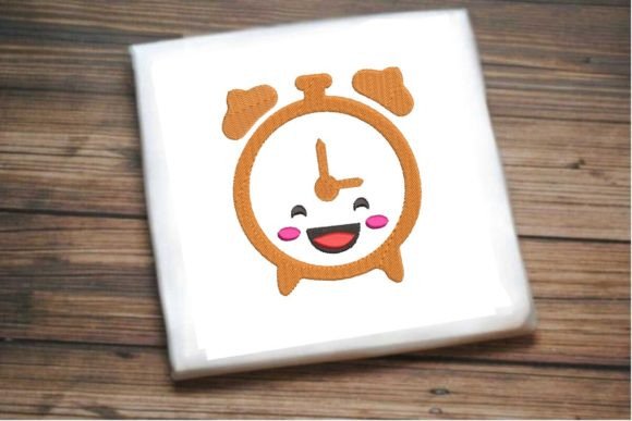 Charming Smiling Alarm Clock Embroidery