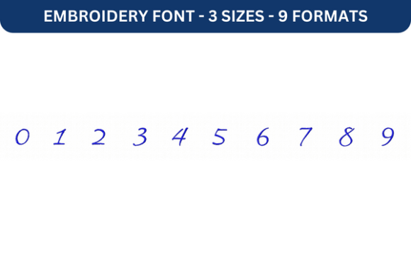 Elegant Scriptina Font Number 0 to 9 for Embroidery