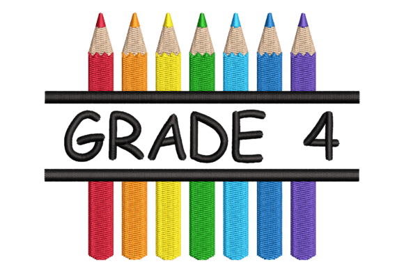 Grade 4 Split Colored Pencils: A Charming Embroidery Design