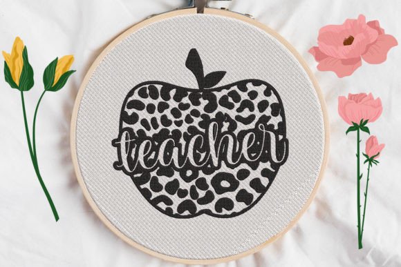 Leopard Skin Apple: A Stylish Teacher Sign