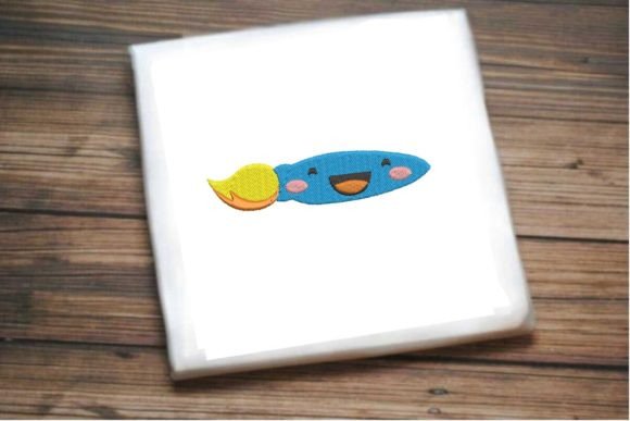 Smiling Paintbrush: A Joyful Embroidery Design