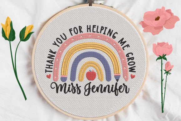 Thank You for Helping Me Grow Embroidery