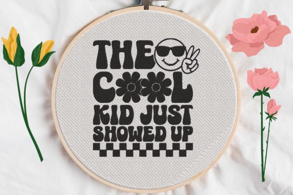 The Cool Kid, Just Showed Up: A Charming Embroidery Design